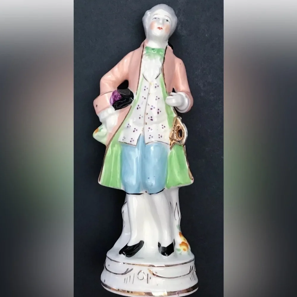 Vintage Colonial Gentleman Man Figure Statue Colorful Whimsical Occupied Japan
